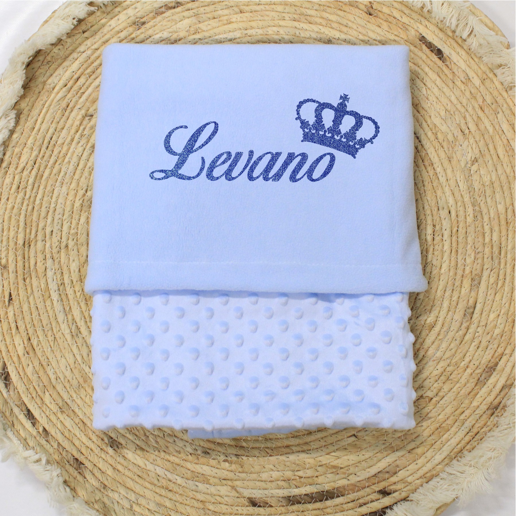 Baby dekentje met naam en kroon royaal - Afbeelding 2