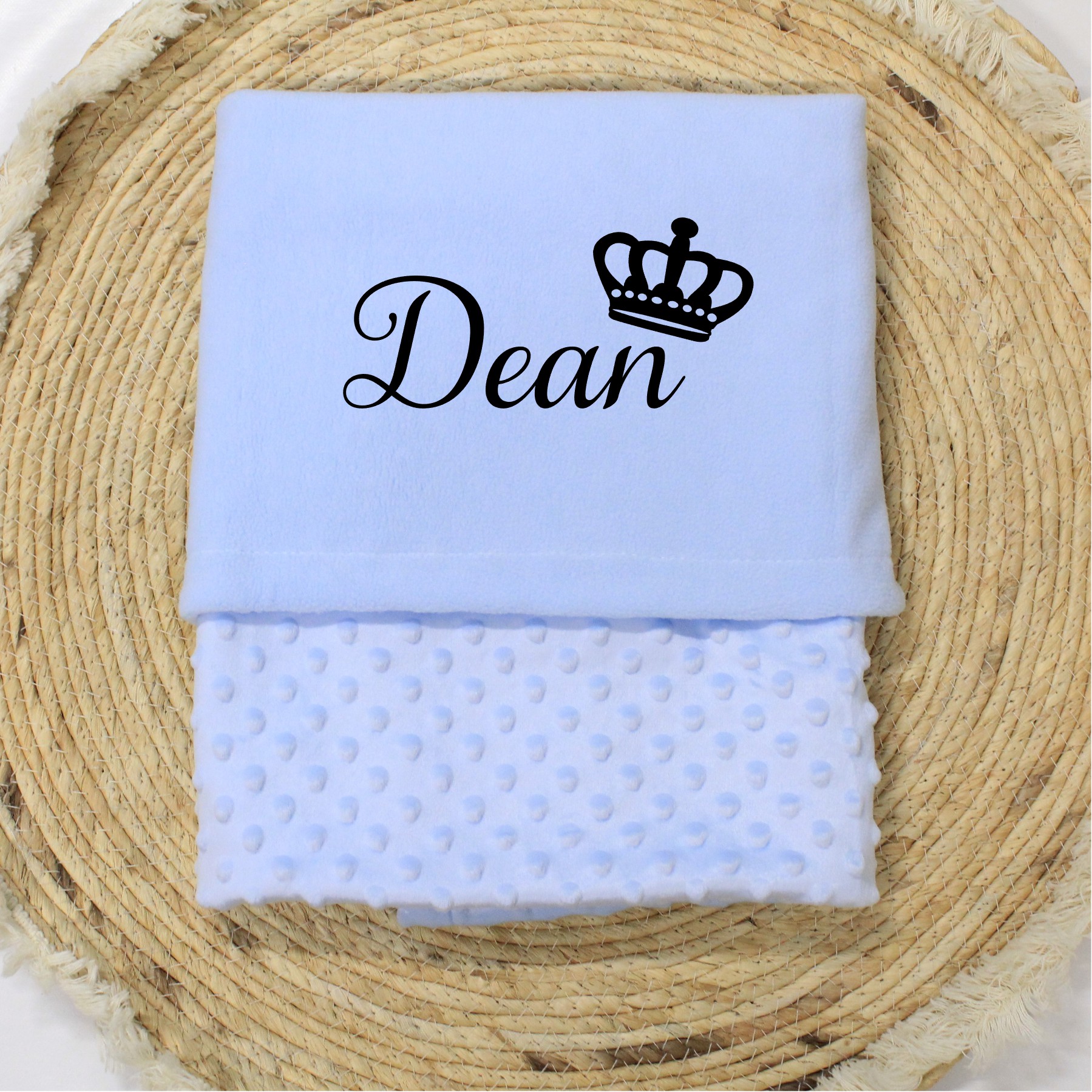 Baby dekentje met naam en kroontje