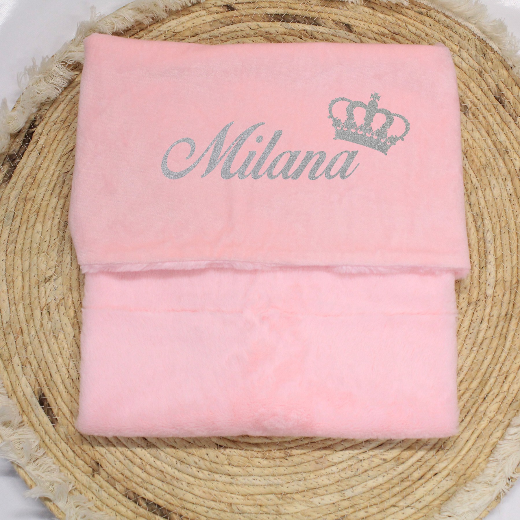 Baby dekentje met naam en kroon royaal - Afbeelding 4