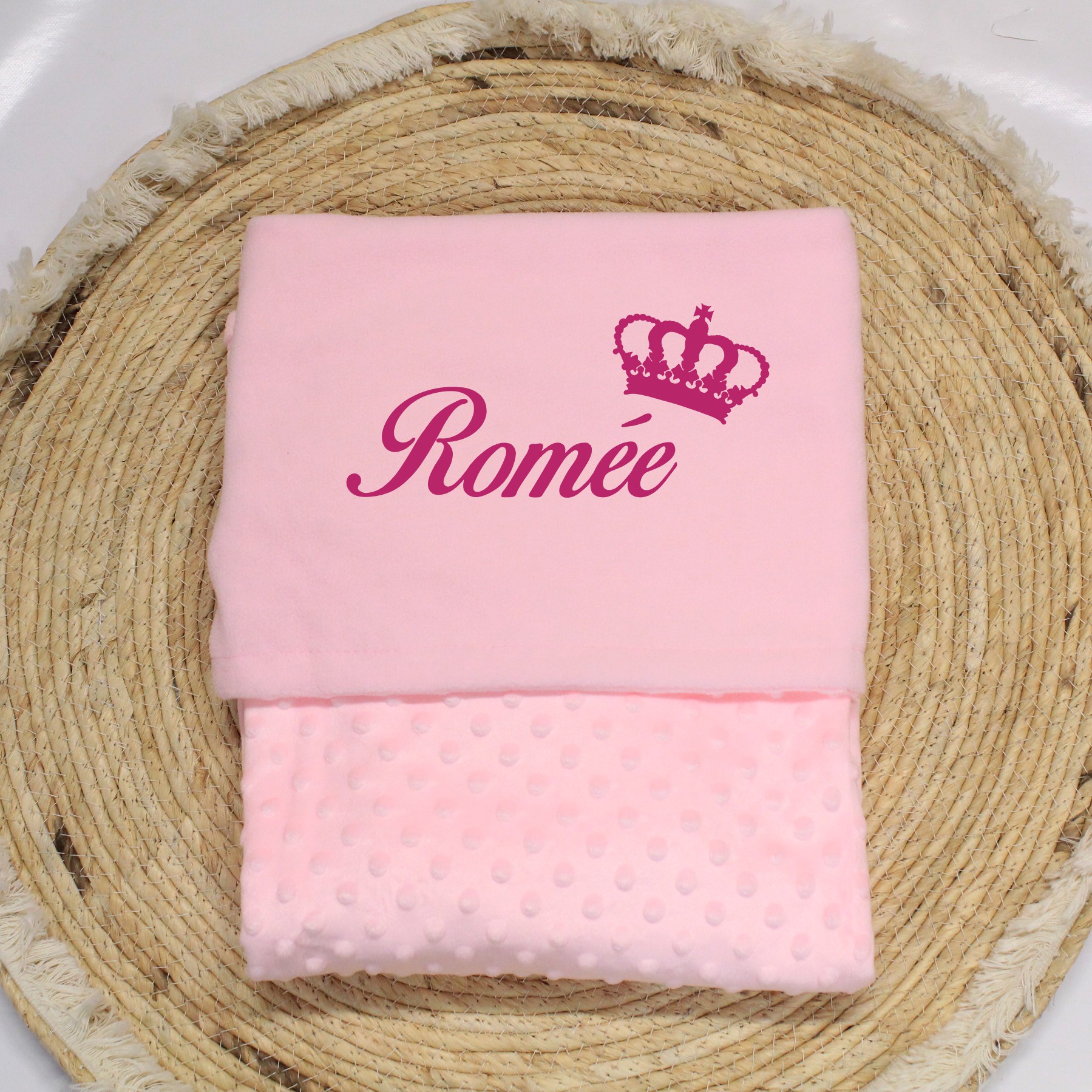 Baby dekentje met naam en kroon royaal - Afbeelding 3