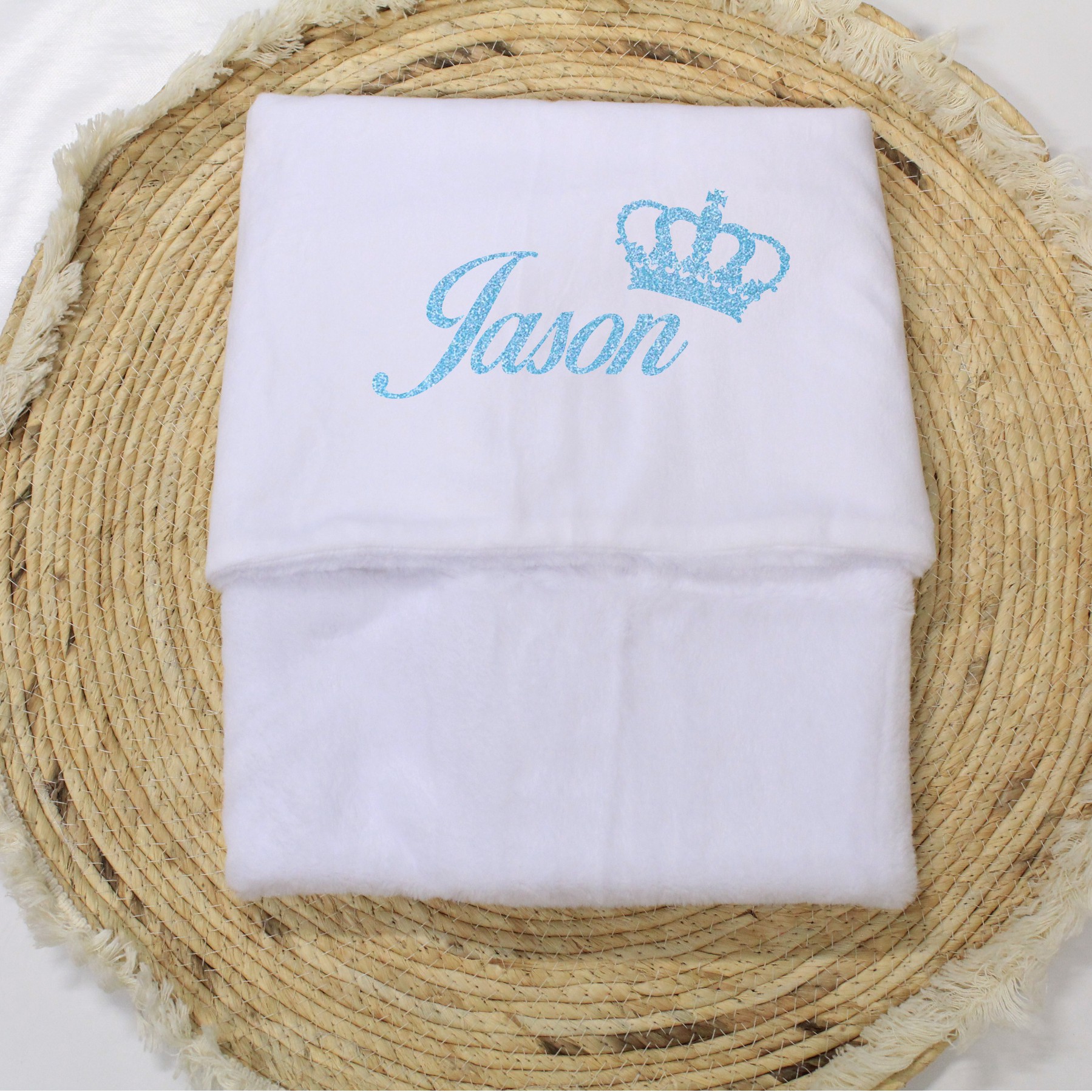 Baby dekentje met naam en kroon royaal - Afbeelding 5