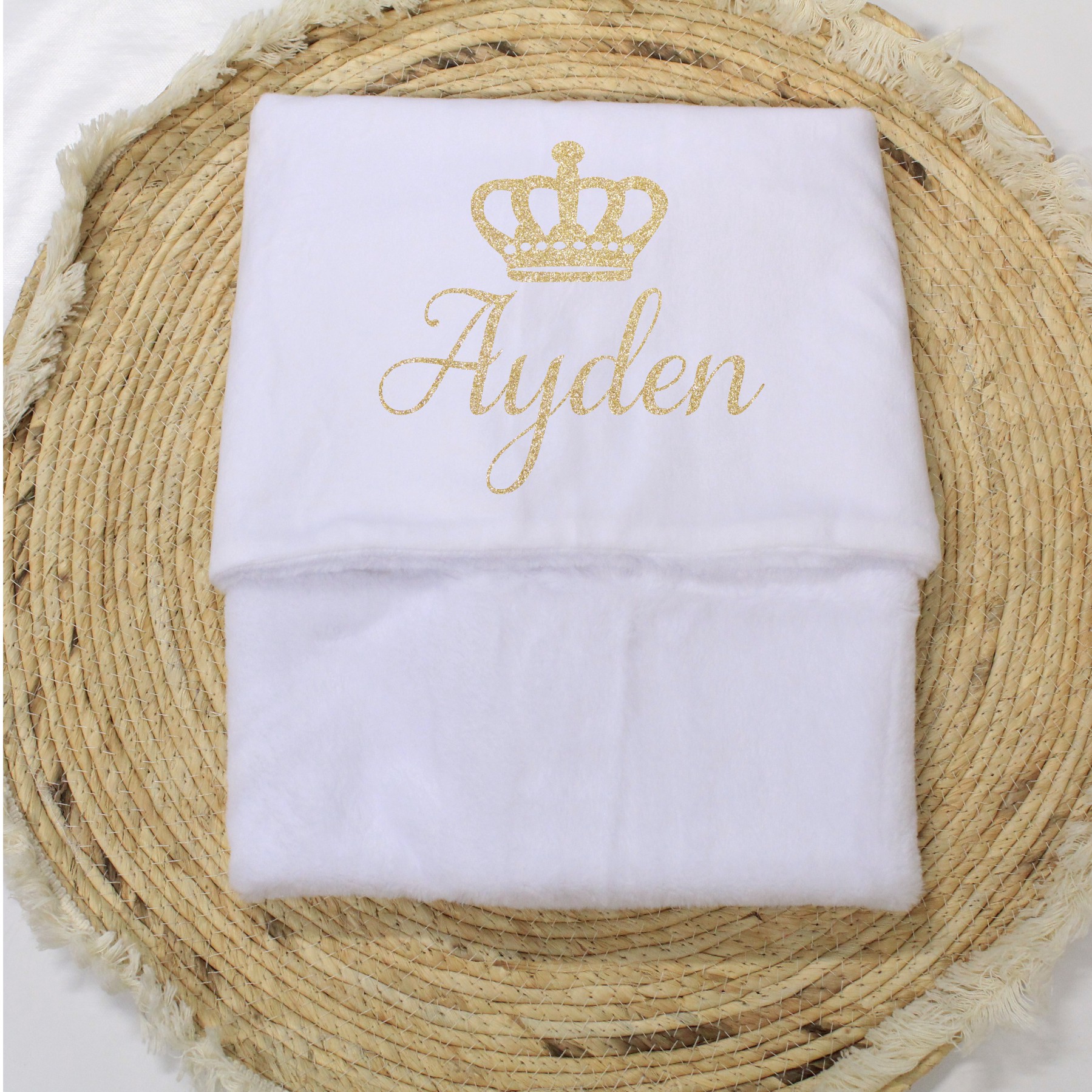 Baby dekentje met naam en kroon - Afbeelding 3