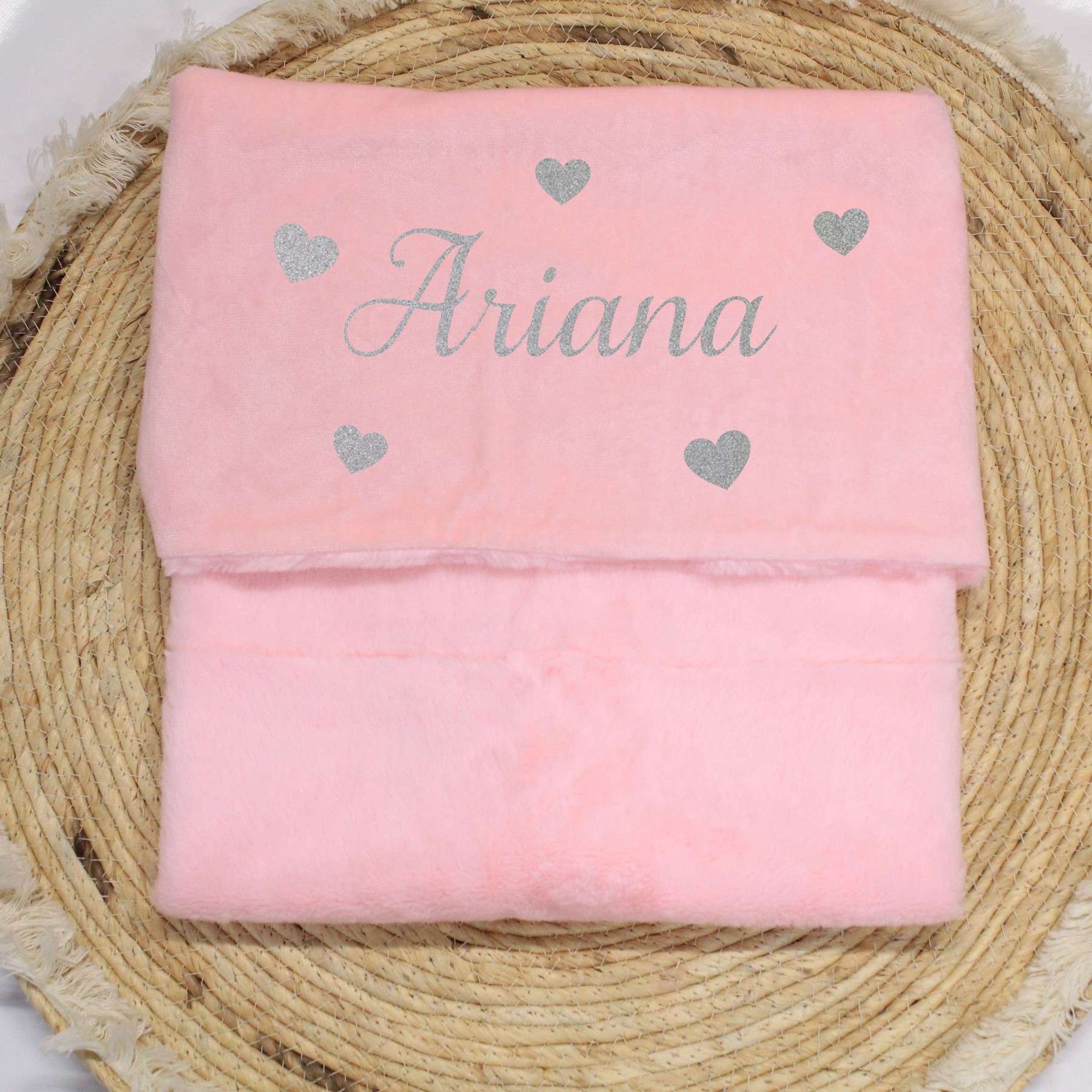 Dekentje naam hartjes rondom