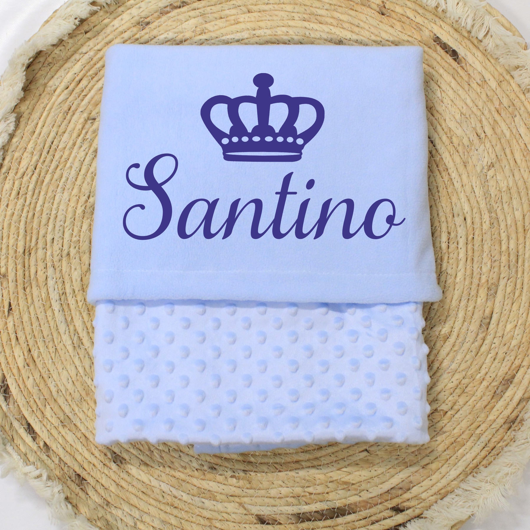 Baby dekentje met naam en kroon