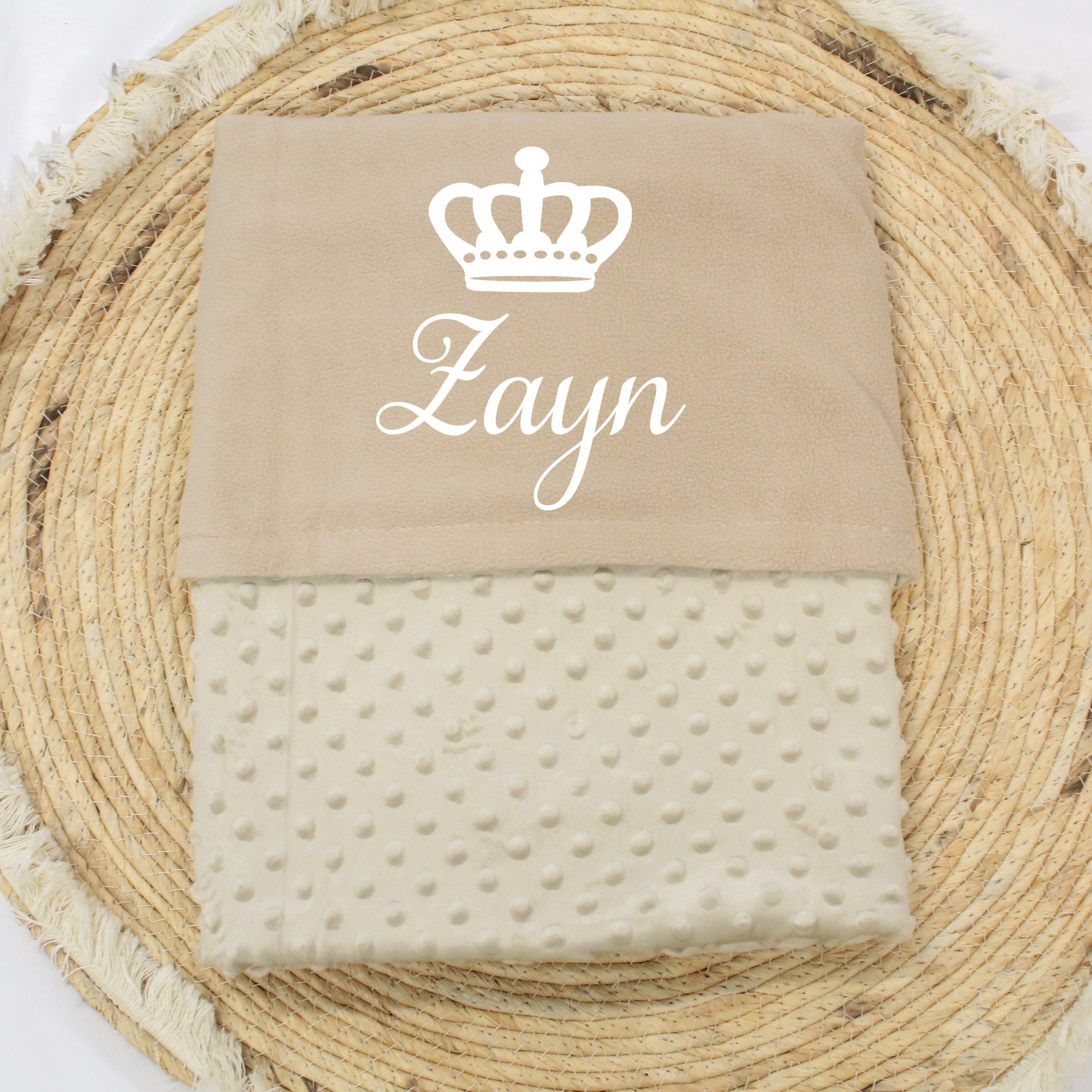 Baby dekentje met naam en kroon - Afbeelding 2