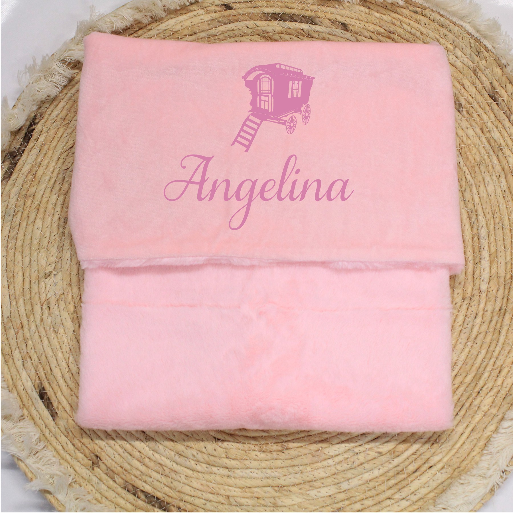 Baby dekentje met naam en woonwagen - Afbeelding 6