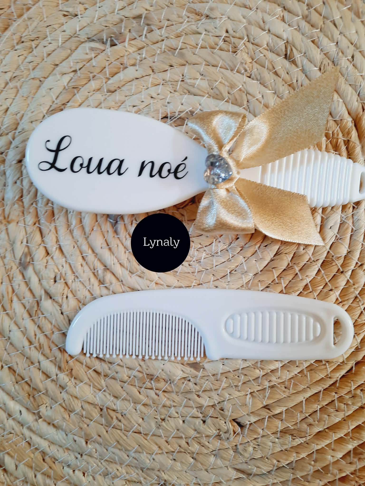 Borstel en kam set met strik - Afbeelding 2